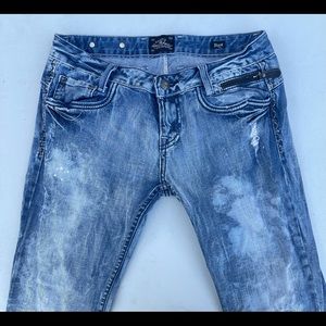 Express Rerock Jeans Flare Zip Pocket